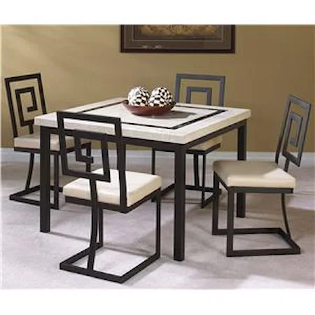 5 Piece Square Table and Side Chair Set